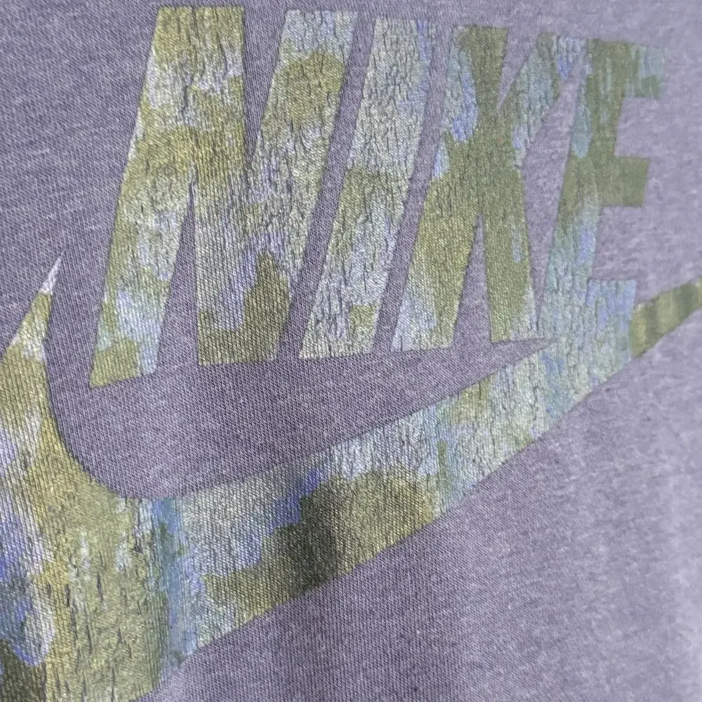 Nike Purple Hoodie Sweatshirt Cowl Neck Camo Swoosh Women’s Small